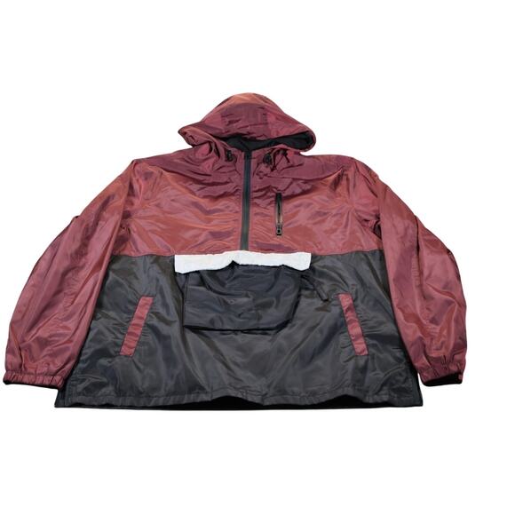 Distortion Jacket Mens XL Hooded Windbreaker Pullover Outdoor Pockets - Picture 1 of 6